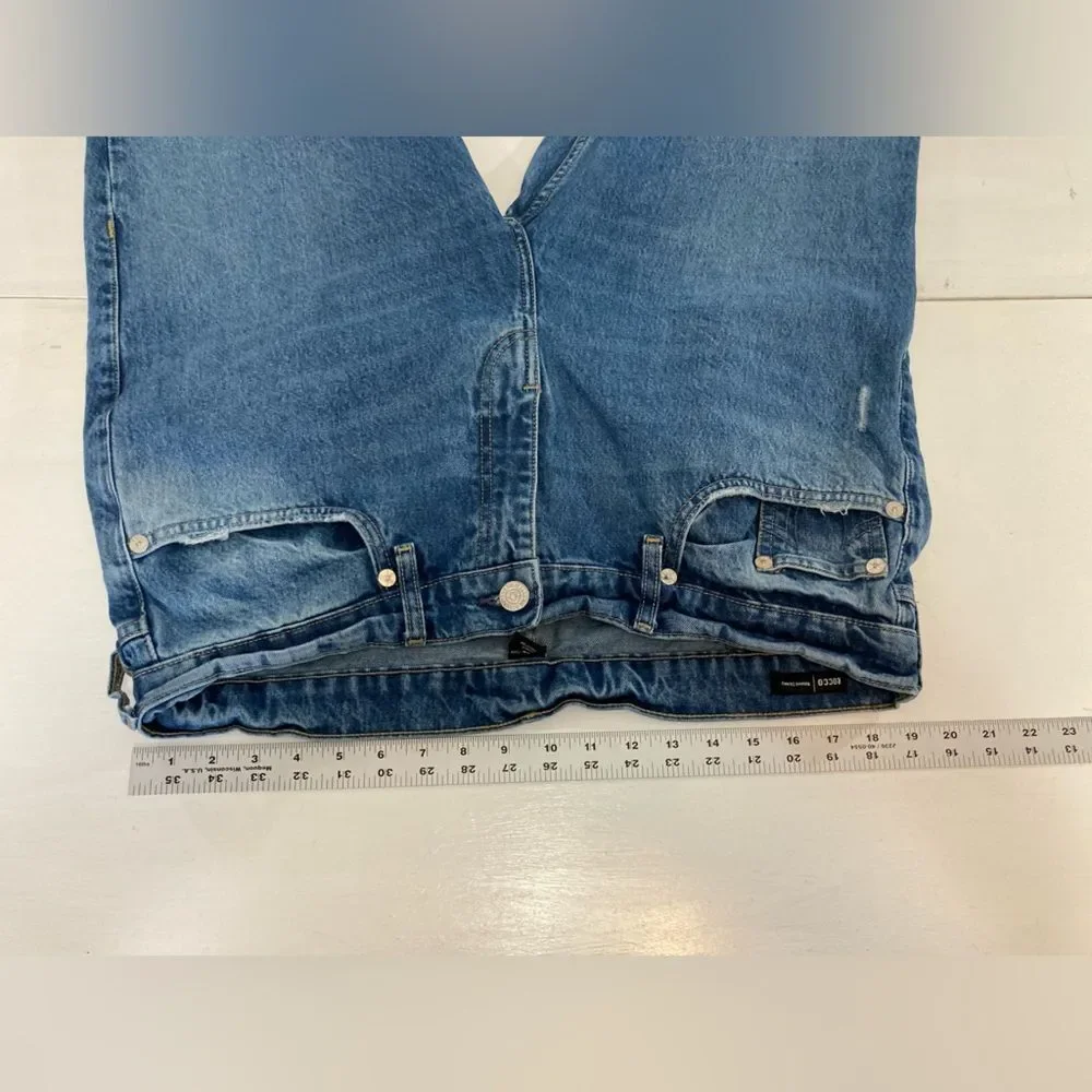 True Religion Jeans Men’s 38 Blue Rocco Relaxed Skinny Distressed Denim